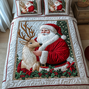 Christmas Spirit 3-Piece Quilted Bedding Set NCU0VH1296