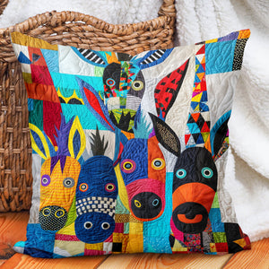Colorful Donkey Delight Quilted Pillow Case 04acxn310325