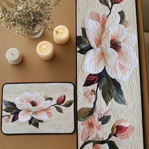 Delicate Bloom Quilted Table Runner and Quilted Place Mat Set NCU0PT4618