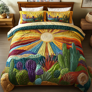 Cactus Sunset 3-Piece Quilted Bedding Set NCU0VT118