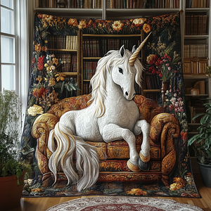 Enchanted Ivory Steed Quilted Blanket NCU0DV3916