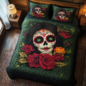 Artistic Skull 3-Piece Quilted Bedding Set NCU0VT66