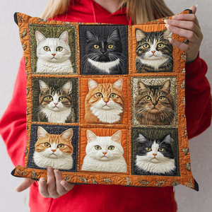 Funny Cat Patchwork Quilted Pillow Case NCU0PD618