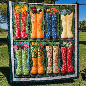Garden Boots Galore Quilted Blanket NCU0TH1450