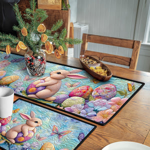 Hoppy Easter Magic Quilted Table Runner and Quilted Place Mat Set NCU0PT4698