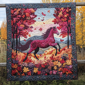 Horse Autumn Gallop Quilted Blanket NCU0DV1223