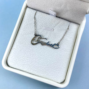 Personalized Name Necklace - Silver Guitar Charm 46-Homacus