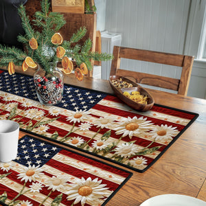 Land of the Free Flowers Quilted Table Runner and Quilted Place Mat Set NCU0PT4509