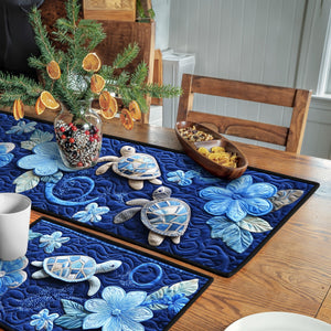 Marine Dreams Quilted Table Runner and Quilted Place Mat Set NCU0PT4561