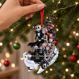 Spooky Family Sleigh Ornament, Personalized Gifts For Family 04QHTI140926