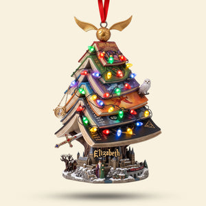 Whimsical Book Stack Christmas Ornament - Personalized Gift For Book Lovers 06HUTI120926