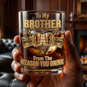 Black Brothers Round Glass - Personalized Gifts For Brothers 01huti060626