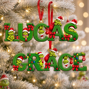 Cute Grouchy Mischief Alphabet Christmas Acrylic Ornament - Personalized Christmas Gifts 02nati100926