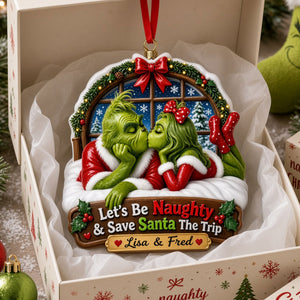 Let's Be Naughty Christmas Ornament - Personalized Gifts For Couple 02HUTI270826
