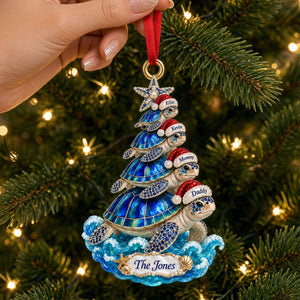 Jolly Turtle Flow Acrylic Ornament - Personalized Christmas Gifts For Family 01qhti051026
