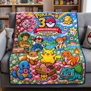 30th Anniversary Picnic Blanket - Personalized Gifts For Game Lovers 04PATI141026