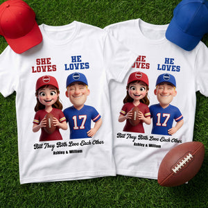 Sports Rivalry Personalized Shirt for Game Day Couples 04HUTI170626