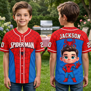 Web Hero Baseball Jersey - Personalized Gifts For Kids 03nati040826
