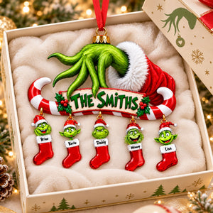 Mischievous Family Christmas Acrylic Ornament - Personalized Gifts For Family 02ohti231026