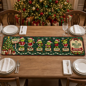Mischievous Family Quilted Table Runner - Personalized Christmas Gifts For Family 02nati050926