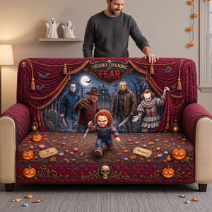 Spooky Halloween Quilted Sofa Cover - Personalized Gifts For Horror Lovers 03HATI110826
