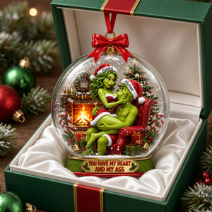 Cheeky Love Couple Christmas Ornament - Personalized Gift For Couples 04TYTI150926