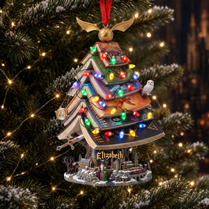 Whimsical Book Stack Christmas Ornament - Personalized Gift For Book Lovers 06HUTI120926
