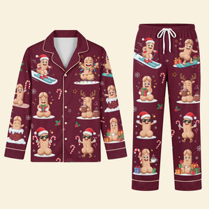 Funny Christmas Pajama Set - Personalized Button Up Pajama Set 01TYTI050926