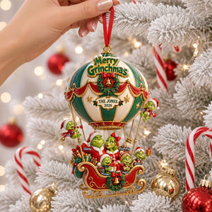 Hot Air Balloon Christmas Express Acrylic Ornament, Personalized Gifts For Family 03QHTI121026