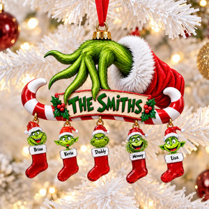 Mischievous Family Christmas Acrylic Ornament - Personalized Gifts For Family 02ohti231026