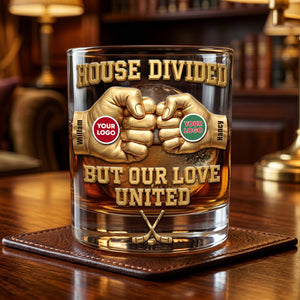 Fist Bump Dual Team Round Glass Personalized Gifts For Sport Lovers 07HUTI060626