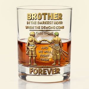 Anime Adventure Brother Round Glass - Personalized Gifts For Brothers 04ohti030626