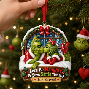 Let's Be Naughty Christmas Ornament - Personalized Gifts For Couple 02HUTI270826