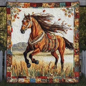 Native Horse Gallop Quilted Blanket NCU0DV1489