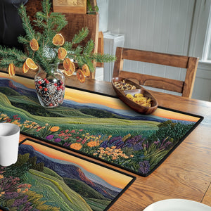 Painted Peaks Quilted Table Runner and Quilted Place Mat Set NCU0PT4554