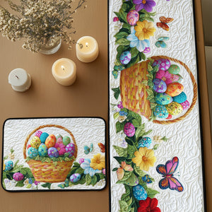 Pastel Hues and Easter Joy Quilted Table Runner and Quilted Place Mat Set NCU0PT4699