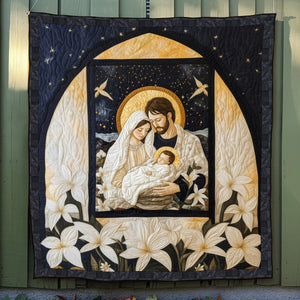 Peaceful Nativity Scene Quilted Blanket NCU0TL1737