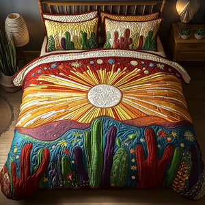Cactus Sunset 3-Piece Quilted Bedding Set NCU0VT118