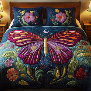 Butterfly Quilted Bedding Set NCU0VT108