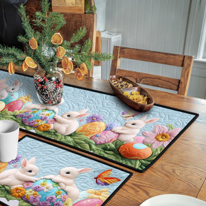 Spring Bunny Charm Quilted Table Runner and Quilted Place Mat Set NCU0PT4700
