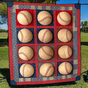 Vintage Baseball Quilted Blanket NCU0TH1458