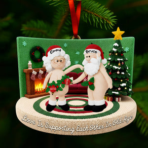 Funny Crochet Old Couple Ornament - Personalized Gifts For Couples 05NALU231025 - Ornament - GoDuckee
