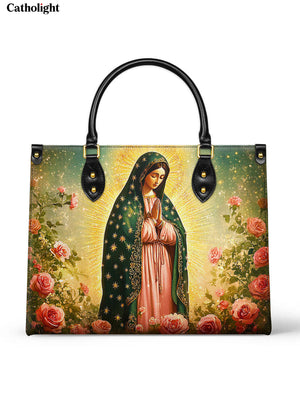Catholight Roses of Guadalupe Leather Bag