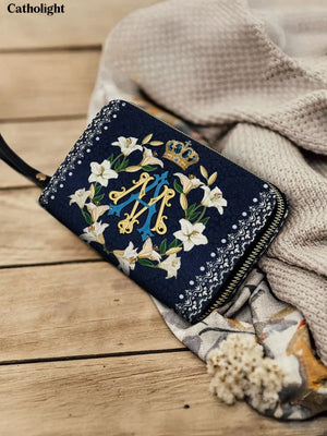 Catholight Crown Of Grace Leather Wallet Purse