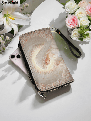 Catholight Rose Halo Devotion - Leather Wallet Purse