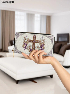 Catholight Faith & Florals Leather Wallet Purse