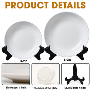Anniversary Kid And Bear Plate - Personalized Gift For Kids Ceramic Round Plate 02HUTI160125-Homacus