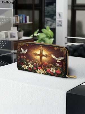 Catholight Radiance of the Cross Leather Wallet Purse