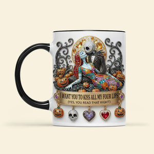 Kissing Skeleton Couple Coffee Mug - Personalized Gifts For Couple 01huqn301225