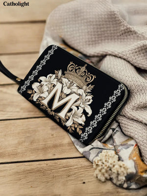 Catholight The Divine Monogram Leather Wallet Purse